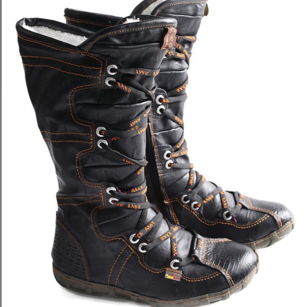 TMA EYES Black snake-embossed leather tall boot-womens size 39 (8/8.5)